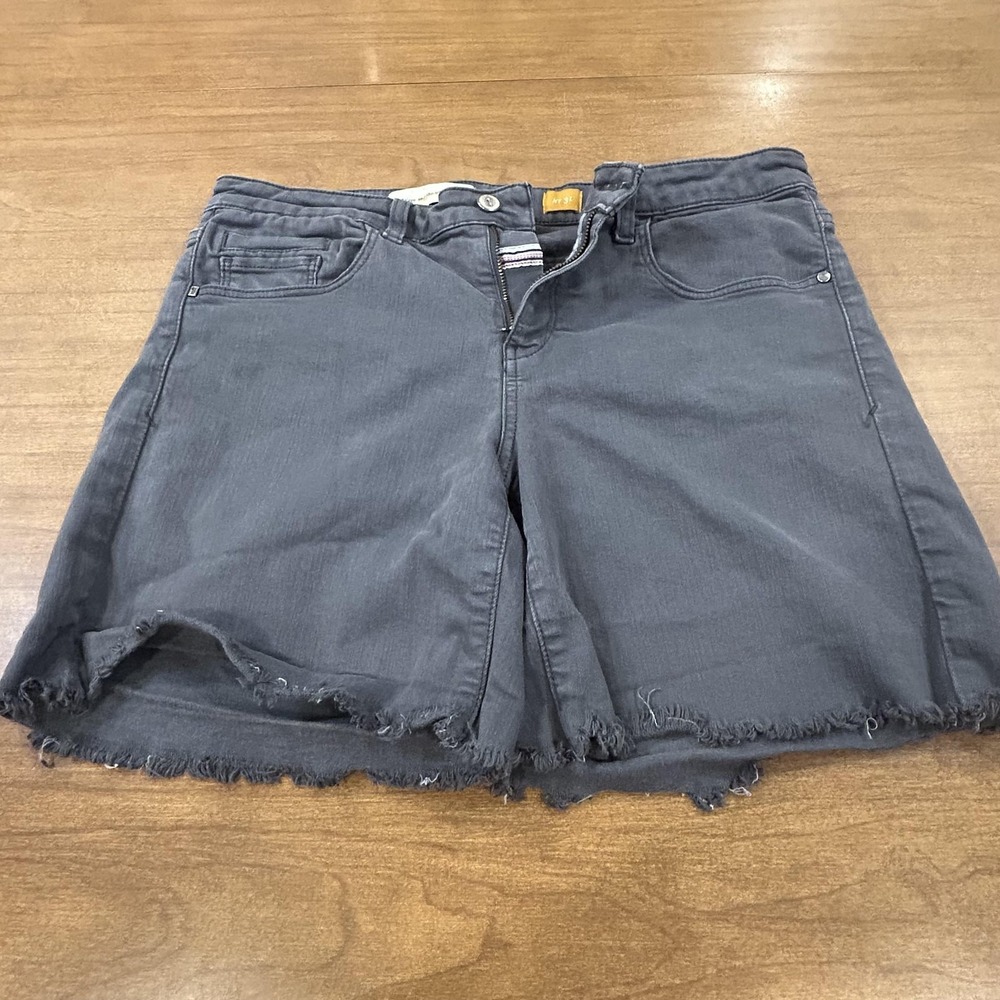 Pilcro And The Letterpress Shorts Womens 31 Gray Denim Cut-Off Raw Hem Stretch